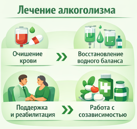 лечение алкоголизма в Гагарине этапы